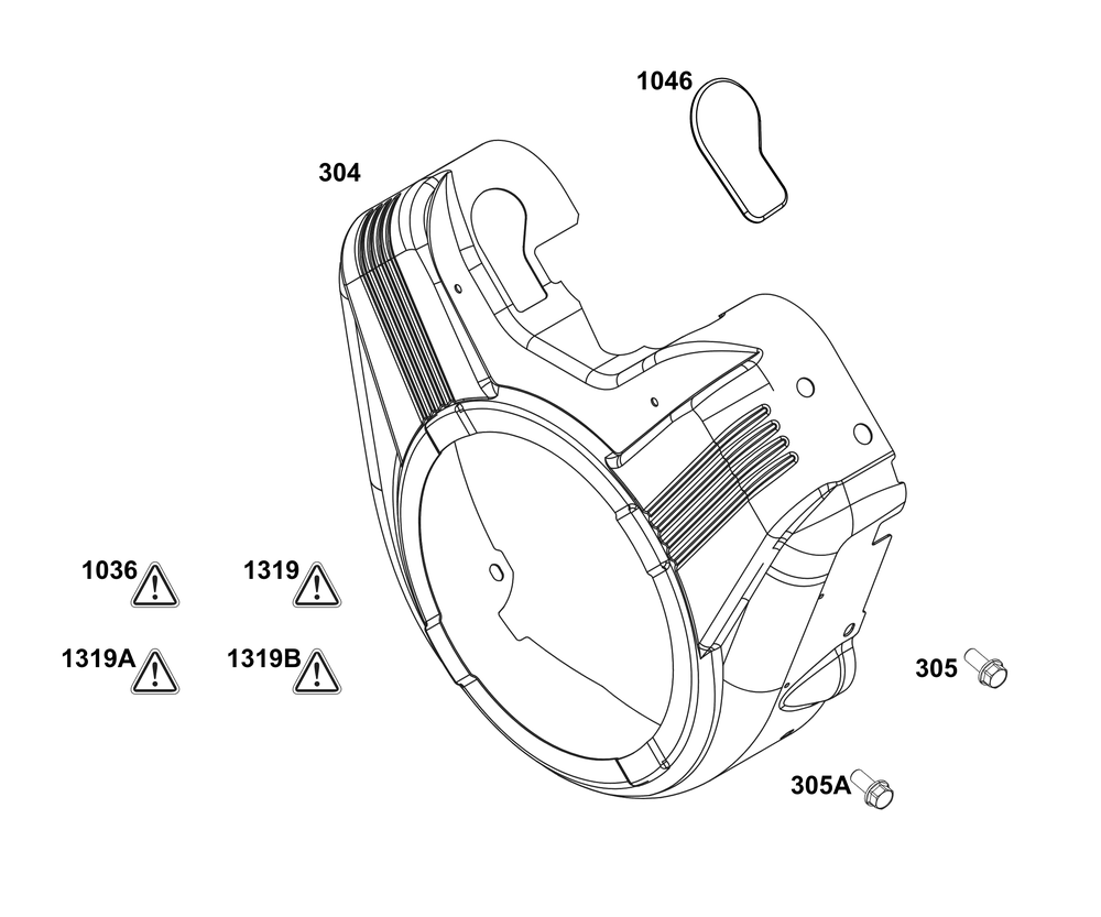 Blower Housing Group Diagram and Parts List for 305447-0588-G1 200000 - 399999 Briggs and Stratton Engine